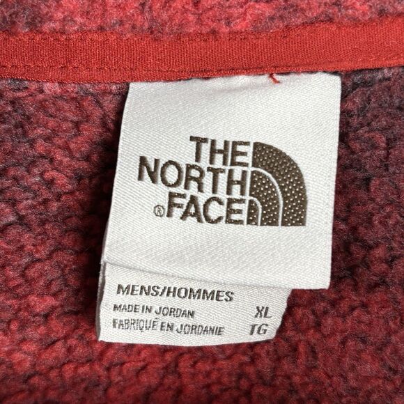 The North Face 1/4 Zip Pullover Men’s XL Red Black Brush Fleece Warm Collar EUC - Picture 5 of 11